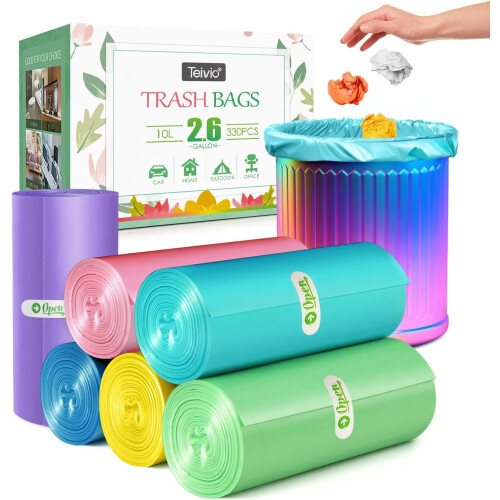 Μικρές σακούλες απορριμμάτων HDPE 2.6Gal 330 τεμάχια μαύρο
