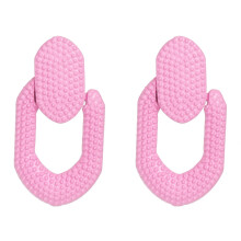 Metalen oorbellen voor dames, modieus, lichtroze