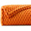 Fleece Blanket Twin Size 60x80 in Orange Jacquard 1