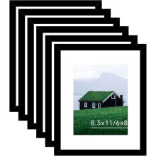 8.5x11 Picture Frame with 6x8 Mat, Shatter-Resistant Plexiglass, Wall/Tabletop Display, White – Compatible with Certificates & Photos