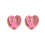 Orecchini a perno a forma di cuore con nastro rosa per donna (1 paio) 1