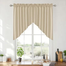 Faux Linen Valance Curtain Pair 36" W x 36" L