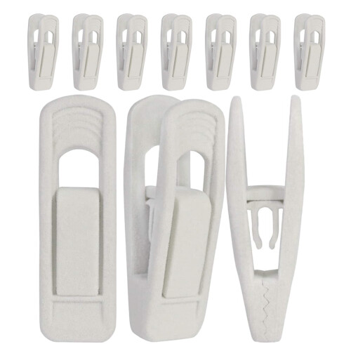 Black Velvet Hanger Clips for Pants – 10 Pack