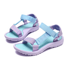 Ediodpoh Girls' Lightweight EVA Sandals with Hook & Loop Strap – Purple, Comfortable for Beach, Outdoor & Everyday Wear, Compatible with Kids' Feet