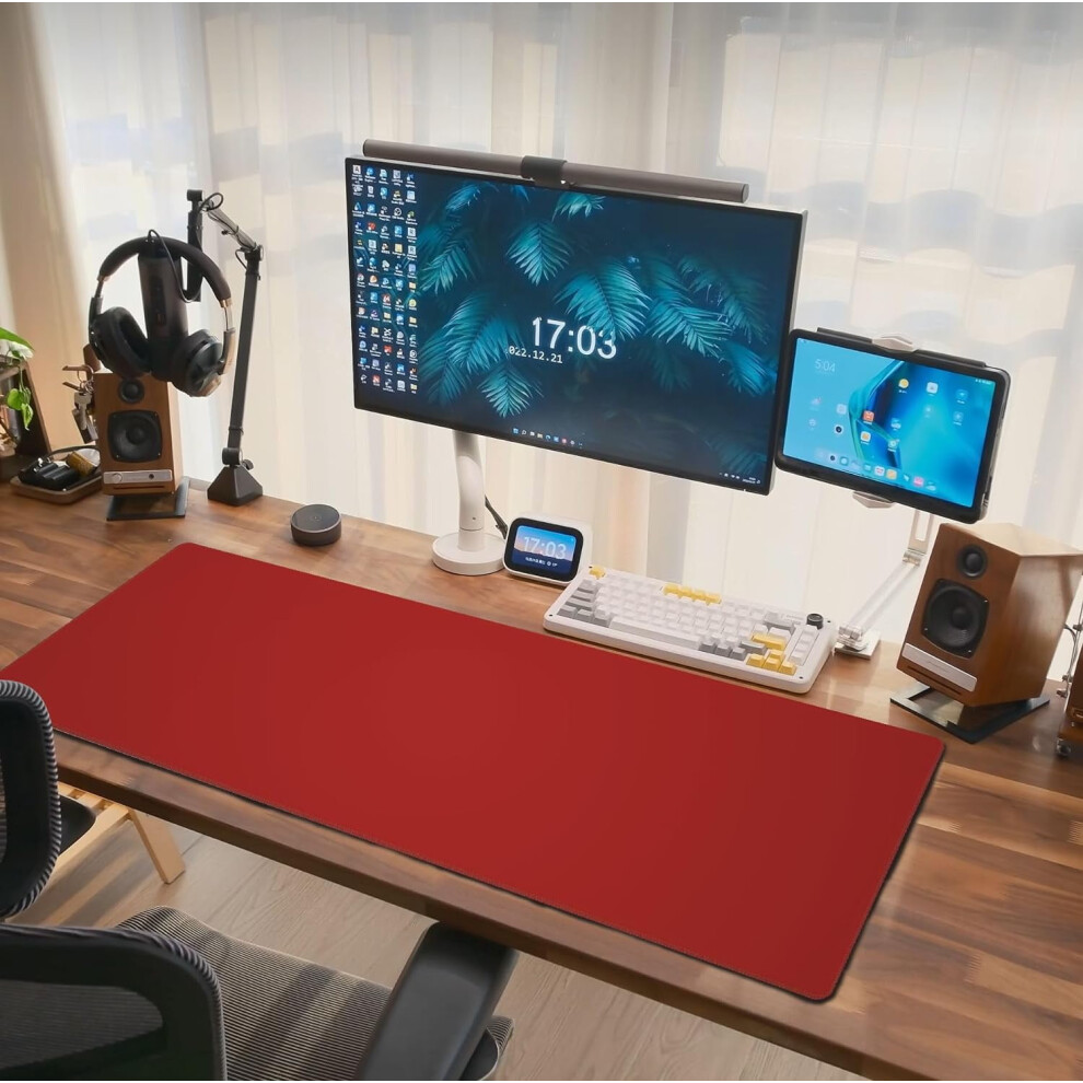 Mouse Pad Extended Large Gaming Mousepad Xl Big Long Oversized Desk Mat Stitched Edges 31.5 X 11.8 Inch For Home Office Red 9181073236198