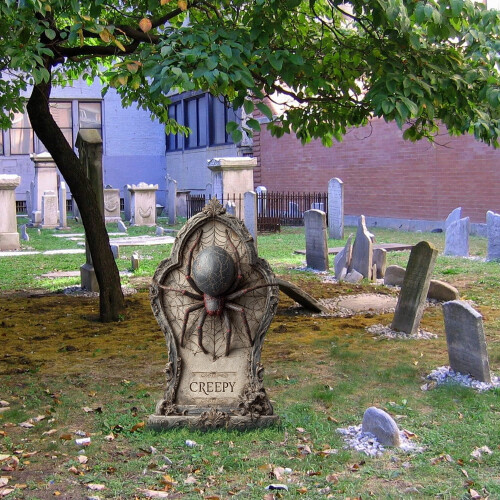 Halloween Plastic Tombstone Decor with Floor Socket
