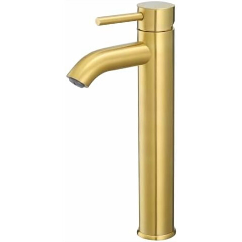 Vessel Sink Faucet Brushed Gold Single Handle One Hole
