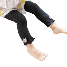 VERUGU Toddler Leggings for Baby Girls, Elastic Casual Pants, Black, Compatible with 12M