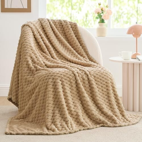 Κουβέρτα 3D Jacquard Camel Fleece, απαλή, άνετη θήκη για καναπέ/κρεβάτι, βελούδινη κουβέρτα
