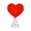 Velvet Heart Tree Topper 8 Inch Red 1