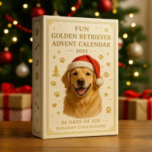 2025 Dog Advent Calendar – 24 Acrylic Puppy Ornaments, Yellow Hanging Decor for Dog Lovers, Compatible with Standard Countdown Use