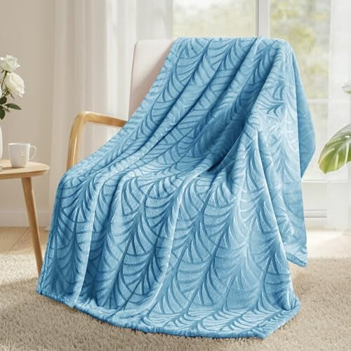 Soft Fleece Throw Blanket 50x60 in Stone Blue