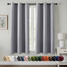 Light Grey Blackout Curtains 40"W x 78"L, 2 Panels