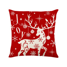 Housses de coussin de Noël en lin, taies d'oreiller de Noël en velours pour décoration hivernale, pour canapé, lit et voiture, rouge