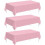 3 Pack Pink Plastic Christmas Tablecloths 54 x 108 in 1