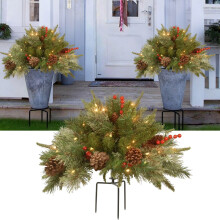 18" Prelit Frosted Artificial Christmas Tree with Warm