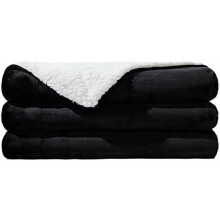 Reversible Sherpa & Fleece Throw Blanket 60x80 in