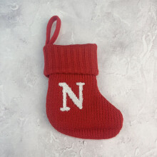 Personalized Woolen Letter Stocking Ornament, Custom Name Holiday Gift Holder for Candy & Treats, Festive Tree Accent & Home Decor