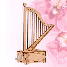 Carillon a forma di arpa in legno marrone chiaro - Giocattolo portatile per bambini