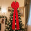 Extra grote fluwelen kerststrik met gouden draad 1