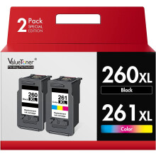Cartucho de tinta de repuesto Canon 260XL/261XL compatible con TS6420, TS6420a, TR7020, TR7020a, TS5320 (1 negro, 1 tricolor)