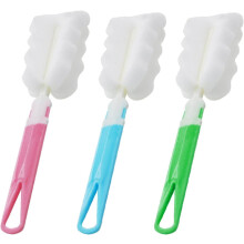 3PCS Soft Sponge Bottle Brushes with Long Adjustable Handle, Compatible with Thermos, Mugs, Water & Feeding Bottles