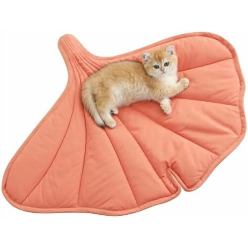 Leaf-Shaped Cotton Pet Bed Mat 76 x 64 cm
