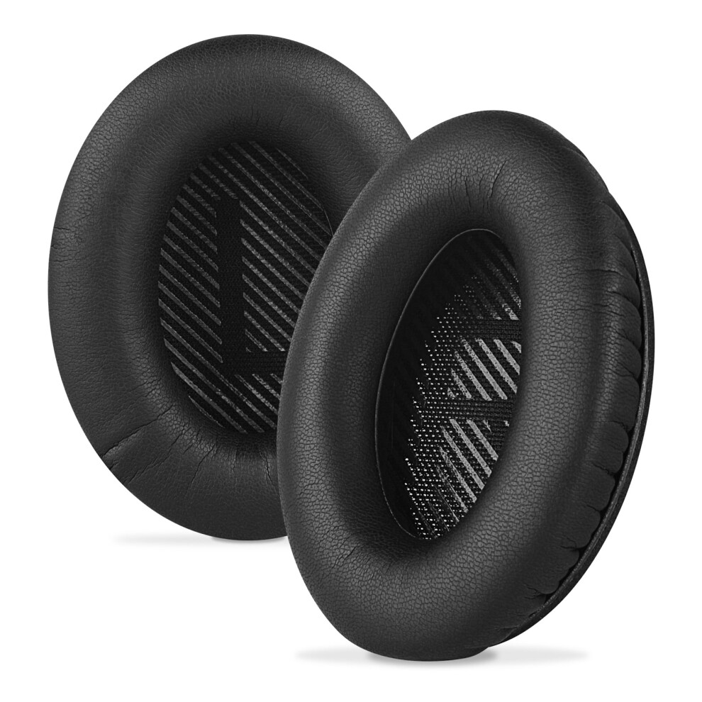 Replacement Ear Pads For Bose Qc45, Qc35, Qc35 Ii Gaming, Qc15, Qc25, Ae2/2I/2W, Soundtrue, Soundlink Headphones Â Protein Leather, Black 9027700528383