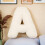 Alfabet pluche kussen A - 40x35x10cm 1