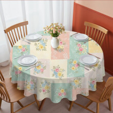 Pioneer Flower Floral Print Pattern Round Tablecloth 60 X 60 Inch, Wrinkle Resistant Wipeable Table Cloth for Kitchen Dining Picnic Patio Party