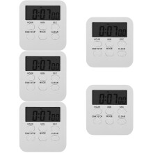 Digital Kitchen Timer White Plastic 1-Pack