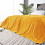 King Size Fleece Blanket – 3D Ribbed Stripe, Mustard 1