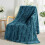 Soft Fleece Throw Blanket 50x60 in Teal Vintage Pattern 1