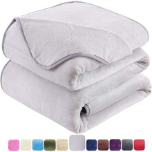 Queen Size Microfibre Fleece Blanket 90 x 90 Inch Dark Grey