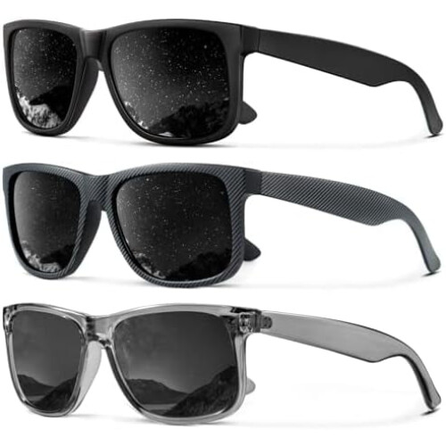 Γυαλιά ηλίου Polarized για άνδρες, γυναίκες, κλασικό ματ μαύρο σκελετό, προστασία UV, 3