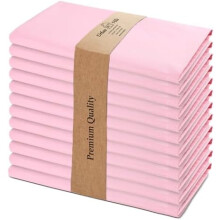 12-Pack 20x20" 100% Cotton Cloth Napkins – Washable, Soft, Durable, Absorbent – Pink – Compatible with Hotel, Restaurant, Wedding & Party Use