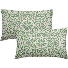 Kissenbezüge im Boho-Stil, salbeigrün, Leinen, 30 x 50 cm, 2er-Set