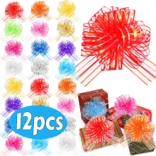 Lazos grandes para regalos y decoración, paquete de 12 lazos de organza.