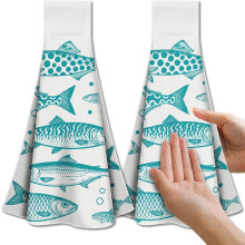 Küchenhandtücher mit Sardinenmuster, 2er-Set