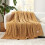 Waffle Throw Blanket King Size 108x90 in Brown 1