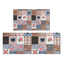 Floral Kitchen Rug Set of 2 – Anti-Fatigue Non-Slip
