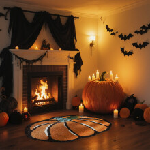 Halloween pumpadekorationsmatta, pumpaformad golvmatta, Thanksgiving-matta, Halloweendekorationsmatta för inomhusvardagsrum, köksdekor