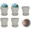 Terrakottakrukor med fat, 6-pack, 13 cm 1