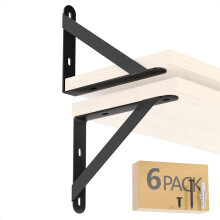 Steel Triangle Shelf Brackets 6-Pack 4-inch to 7-inch