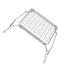 Foldable Mini BBQ Grill 9.4x6.6", Stainless Steel, Portable Charcoal Grill for Camping, Hiking, Outdoor – Compatible with Standard Accessories