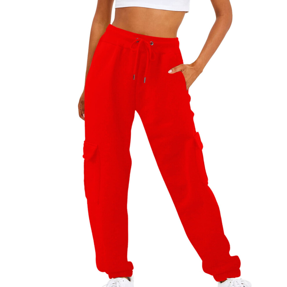 Lulshou Women's Fashion Cargo Pants With Pockets Lace-Up Ankle Drawstring Overalls Casual Work Pants Trousers 9422877805655