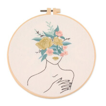 Stick-Starterset mit vorgedrucktem Blumenmuster