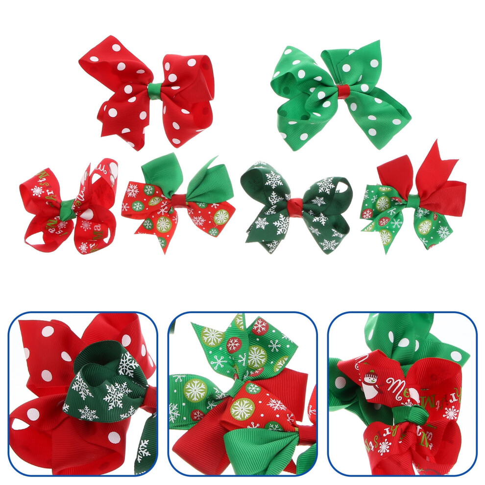 6Pack Bowknot Hair Accessories for Toddlers Mini Bows Hair Clips Daily Use