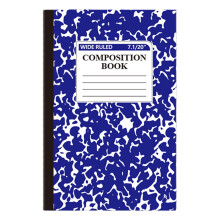 Marble Composition Book, Primary Wide Ruled, 5.51"x8.27", 30 Sheets, Paper Cover, Assorted Colors – 80 Ct (Dark Blue)