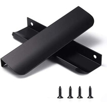 Poignées de tiroir de commode, de cuisine et d'armoire, noires mates, lot de 5, faciles à installer, 80 mm (3,15 pouces).